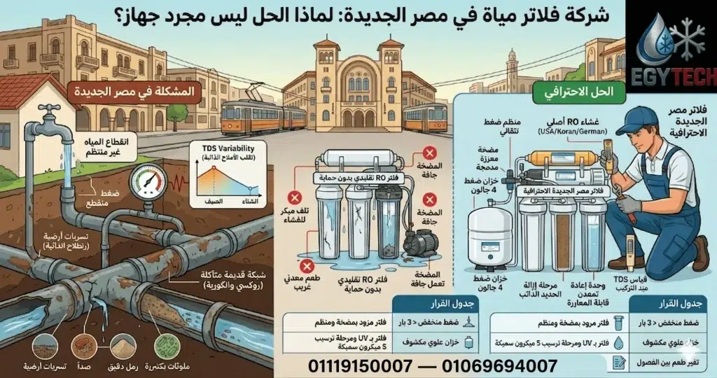 شركة فلاتر مياة فى مصر الجديدة