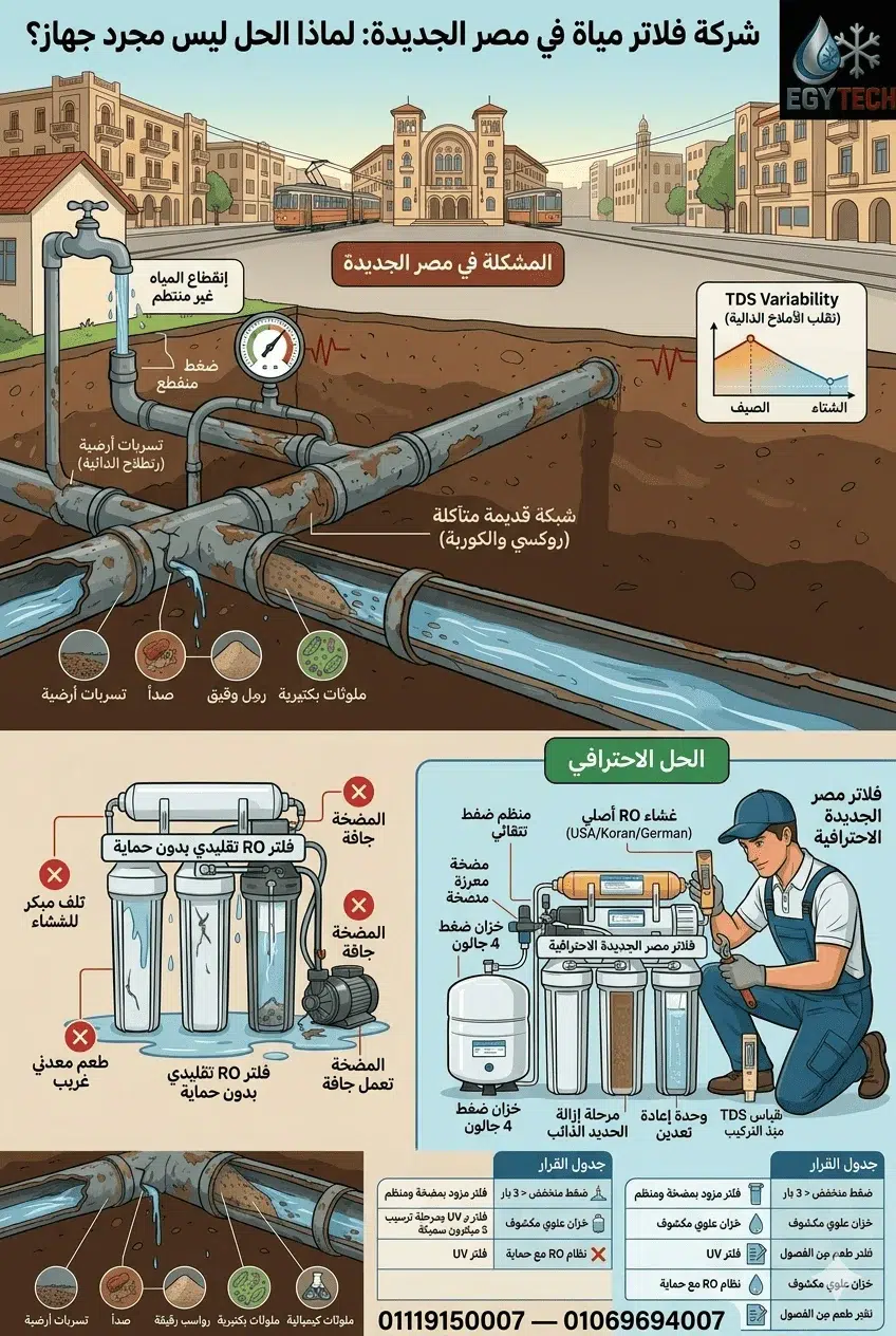 شركة فلاتر مياة فى مصر الجديدة