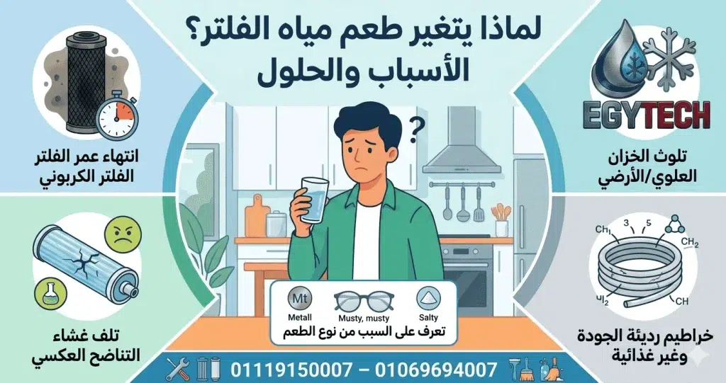 لماذا يتغير طعم مياة الفلتر الأسباب والحلول السريعة