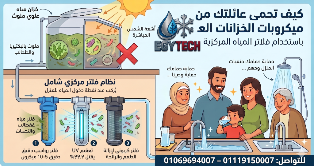 كيف تحمى عائلتك من ميكروبات الخزنات العلوية باستخدام فلاتر المياة المركزية